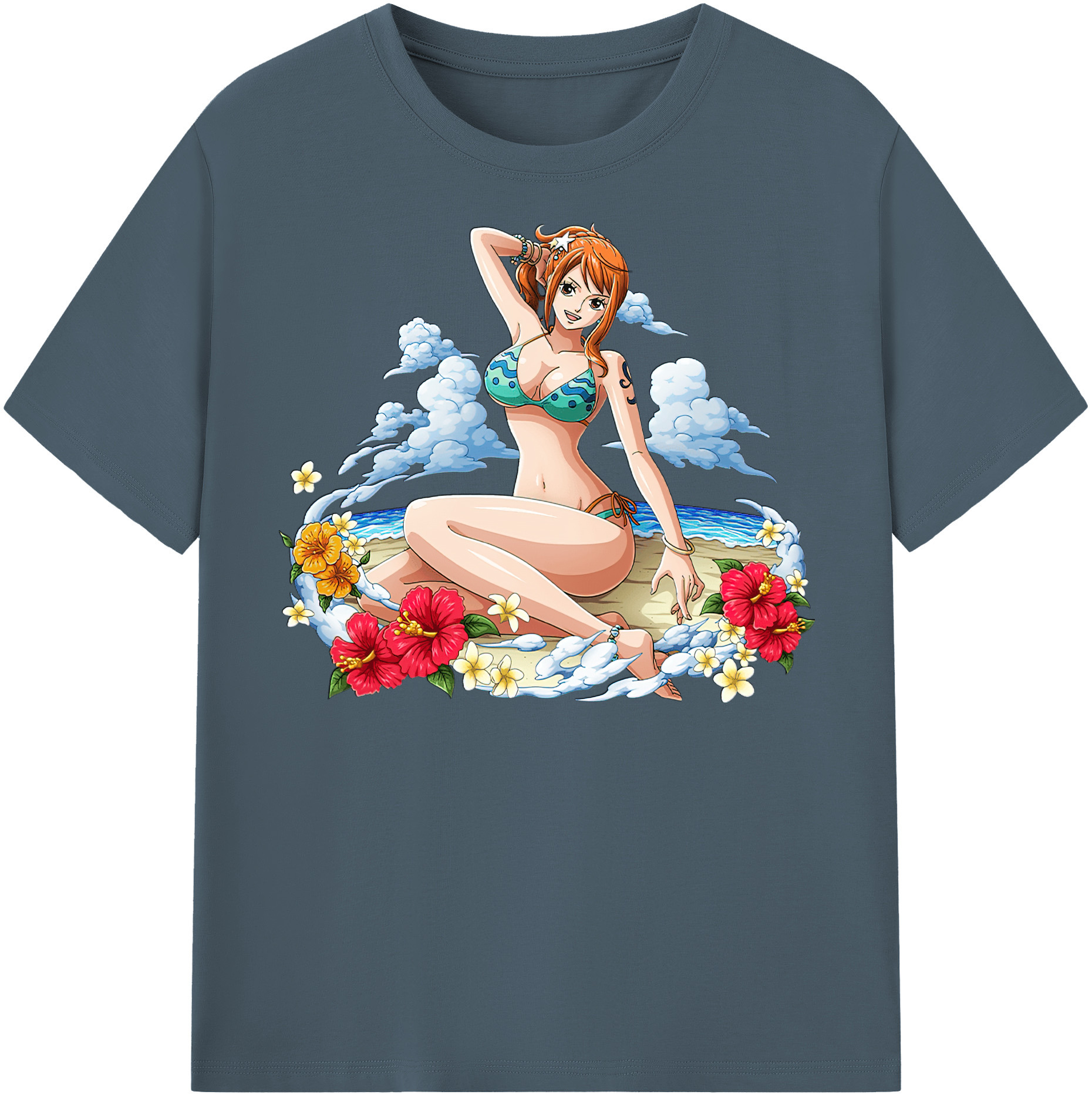 ワンピース ナミ ONE PIECE Nami 綿100％半袖Tシャツ（フロントプリント）